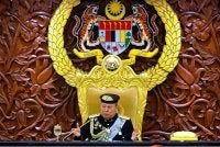 Yang di-Pertuan Agong Sultan Ibrahim berkenan menyampaikan Titah Diraja pada Istiadat Pembukaan Mesyuarat Pertama Penggal Kelima Parlimen ke-15 di Bangunan Parlimen hari ini. Foto: Bernama