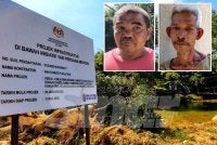 Penduduk di Kampung Chatel Damai, Lata Rek, Kuala Krai melahirkan rasa syukur dan berterima kasih kepada Perdana Menteri, Datuk Seri Anwar Ibrahim di atas keprihatinan serta meluluskan peruntukan segera membina sebuah jambatan bagi menggantikan titi gantung berusia 24 tahun yang runtuh pada 1 Januari lalu. Gambar kecil: Wan Syukri Wan Isa (kiri) dan Azmi Daud. 