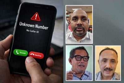 Fenomena ‘panggilan senyap’ yang dilaporkan semakin kerap sejak kebelakangan ini mencetuskan kebimbangan orang ramai kerana didakwa menjadi modus operandi baharu scammer. Gambar kecil Amir Hamzah (atas), Abdul Razak (kiri) dan Mohd Fadzil