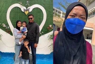 Nor Hamiza menunjukkan gambar kenangan bersama suami dan anak-anaknya.