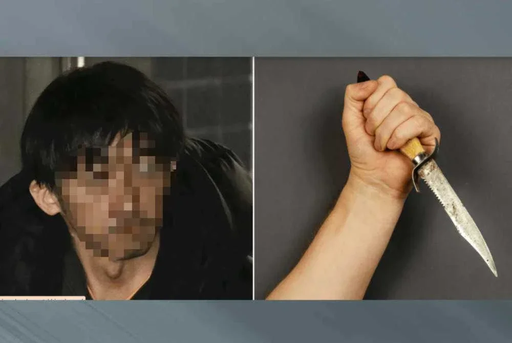 Suspek ditahan polis selepas didakwa membunuh bosnya di Daerah Ota. Foto Agensi