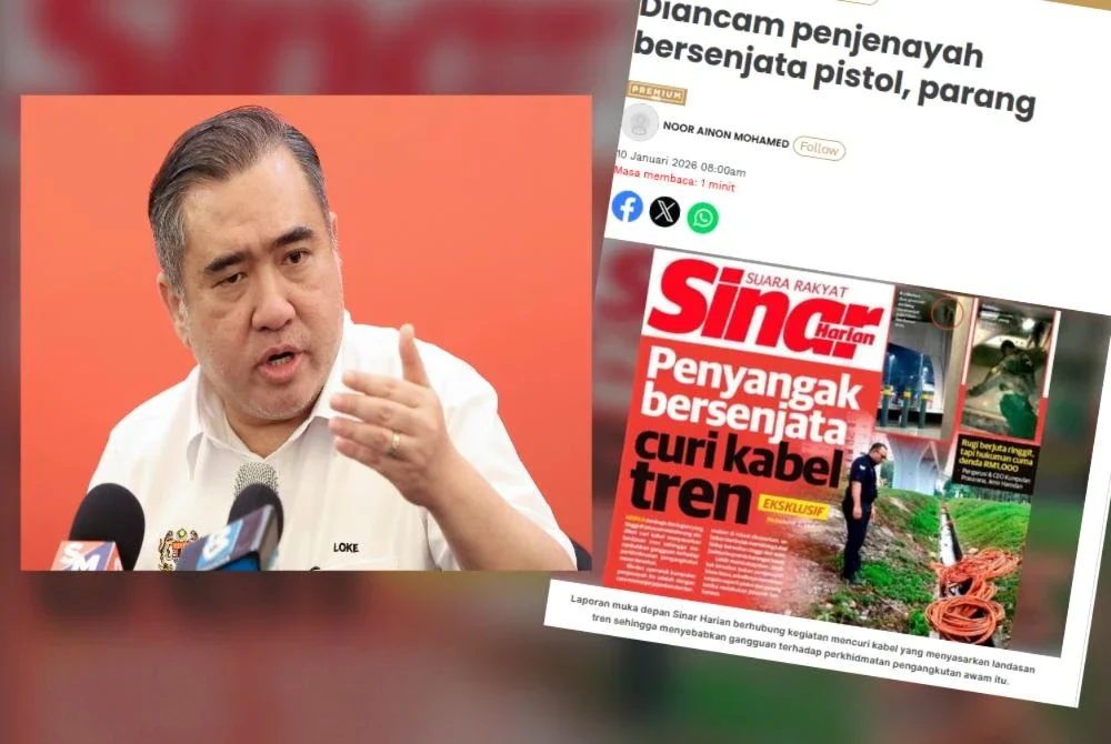 Laporan Sinar Harian dan Anthony Loke (kiri)