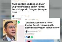 Zairil Khir (gambar kecil) menjelaskan cadangan pertukaran nama jalan tidak membabitkan Jalan Pantai Bersih utama seperti yang didakwa.