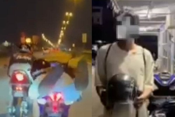 Suspek ditahan bersama motosikal digunakan untuk siasatan lanjut.