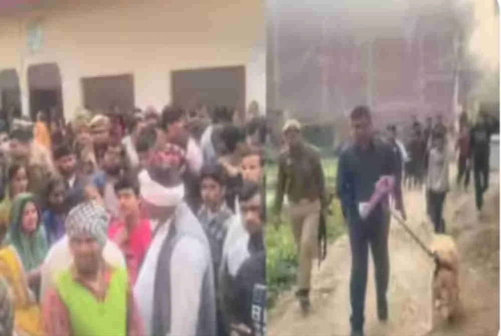 Keadaan di rumah suspek sesak dengan orang ramai. Foto Agensi