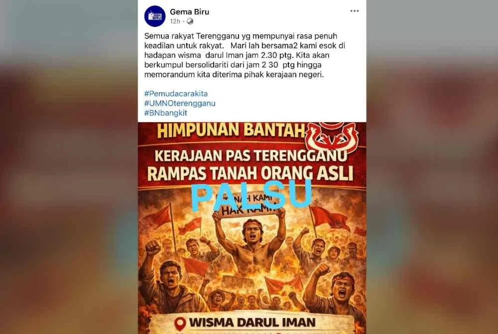 Poster tular yang dikongsikan Tengku Haphiz di laman sosialnya pada Khamis.