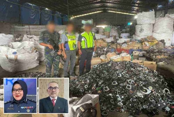 Sindiket pemprosesan e-waste yang beroperasi sejak setahun lalu di Jalan Batu Anam Buloh Kasap, Segamat ditumpaskan Batalion 5 PGA. Gambar kecil: Anis Rizana, Jalaluddin