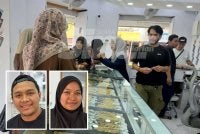 Harga emas 916 mencatat paras tertinggi dengan diniagakan RM600 hingga RM610.29 per gram di Kelantan. Gambar kecil dari kiri: Muhamad Firdaus dan Nur Ain. Foto Sinar Harian/Adila Sharinni Wahid