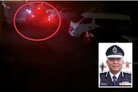 Tangkap layar rakaman video tular kenderaan dinaiki suspek memecut laju selepas menyedari kehadiran penduduk. Gambar kecil: Naazron 