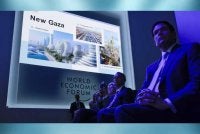 Slaid 'pelan induk' untuk projek pembinaan semula Genting Gaza yang musnah akibat perang ganas lebih dua tahun lalu.