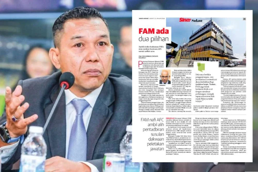 Zakaria berpandangan, AFC perlu mengkaji semula statut FAM dan menjalankan audit terperinci terhadap badan induk bola sepak negara itu.