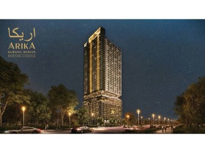 Perspektif Bangunan Arika dengan Gerbang Islam LED tertinggi. 