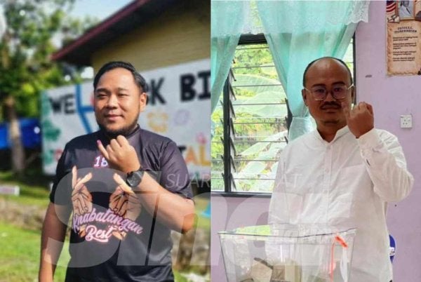 Mohd Kurniawan Naim (kiri) dan Goldam Hamid selesai menunaikan tanggungjawab masing-masing.