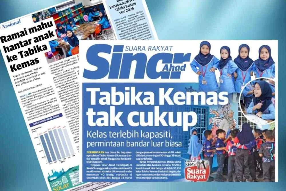 Laporan Sinar Harian mengenai keperluan Tabika Kemas bagi menampung sesi persekolahan tahun ini.