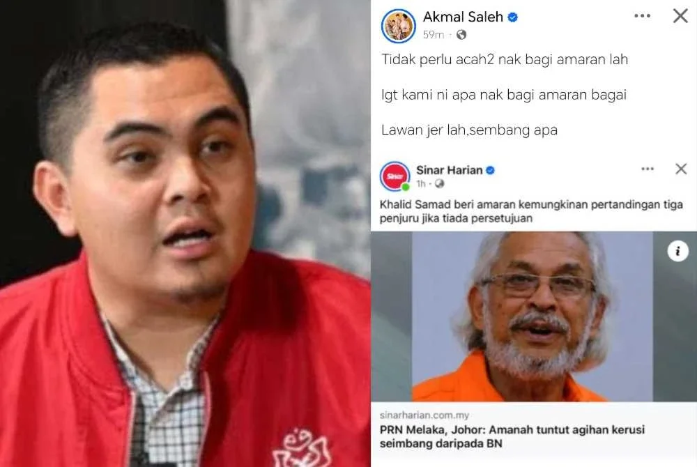 Tangkap layar hantaran Akmal Saleh di laman Facebooknya pada Ahad