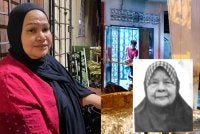 Anis Suriati Mohamed sempat melihat warga emas, Fatimah Mat Said, 89, (gambar kecil) rentung dalam kebakaran di Jalan Tok Guru pada Ahad.
