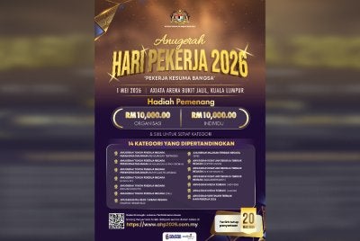 Hantaran poster dimuat naik Pertubuhan Keselamatan Sosial (Perkeso) di Facebook pada Jumaat.