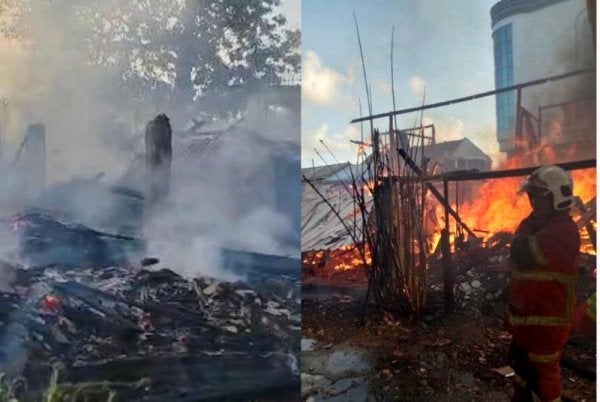 Seorang wanita warga emas ditemukan rentung dalam kebakaran sebuah rumah di Jalan Tok Guru, Kota Bharu pada Ahad. Foto JBPM