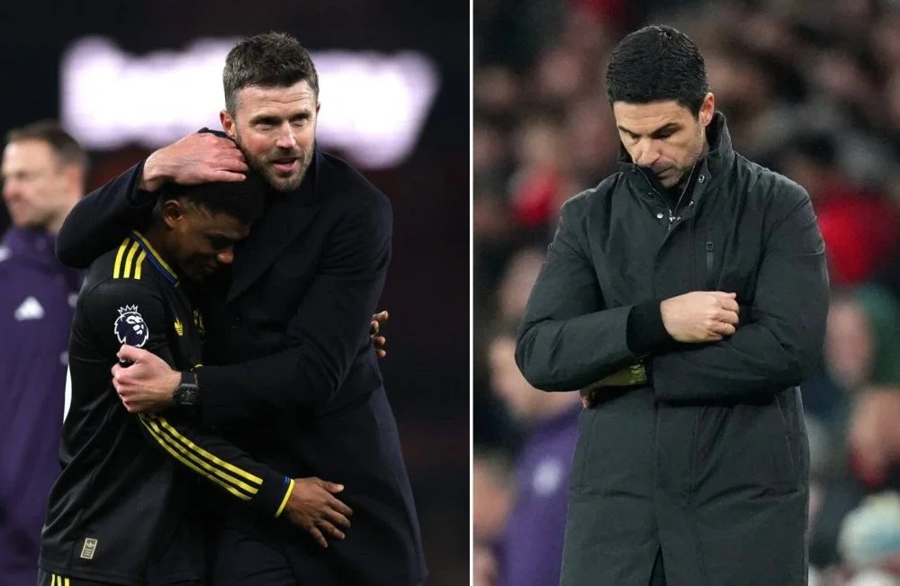 Amad (kiri) menabur garam pada luka penyokong Arsenal yang kecewa selepas The Gunners tewas di Stadium Emirates. FOTO: Agensi 