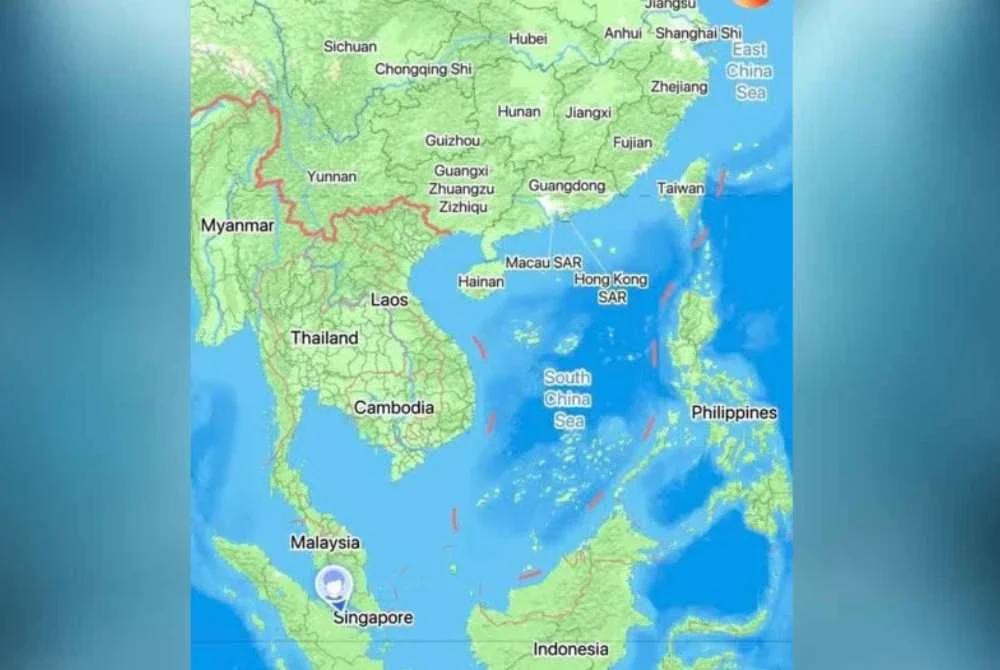 Aplikasi peta AMap yang mula digunakan.