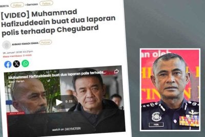 Laporan Sinar Harian berhubung Muhammad Hafizuddeain membuat dua laporan polis terhadap Chegubard - Gambar kecil (Fadil Marsus)