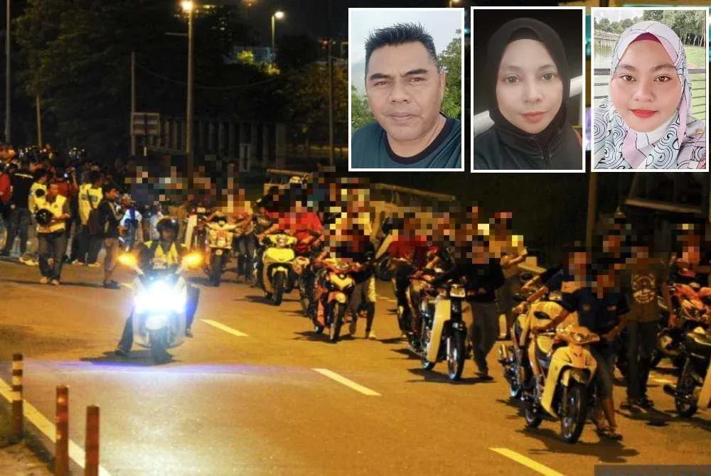Pengguna lebuh raya gesa tindakan tegas terhadap lumba motosikal haram yang ancam keselamatan. Gambar kecil dari kiri; Hairul, Noor Azlina dan Nur Farhana