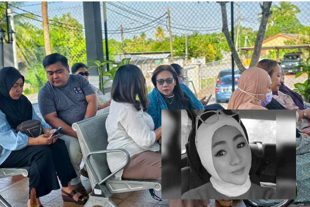 Ahli keluarga hadir ke Mahkamah Majistret Rembau seawal 7.30 pagi. Gambar kecil: Allahyarham Suri 