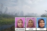 Bebakaran tanah gambut di Jalan Sungai Kapal berhampiran Taman Bayu Damai, Kota Tinggi berlanjutan sejak Jumaat lalu.