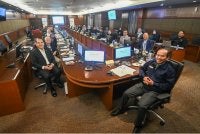 Ismail (kanan) dan Ketua Pasukan Rasuah Busters, Datuk Hussamuddin Yaacub (dua dari kiri) ketika sesi dialog Suara NGO Bersama Pengerusi EAIC mengenai tadbir urus dan integriti di Menara Usahawan, Putrajaya pada Selasa.