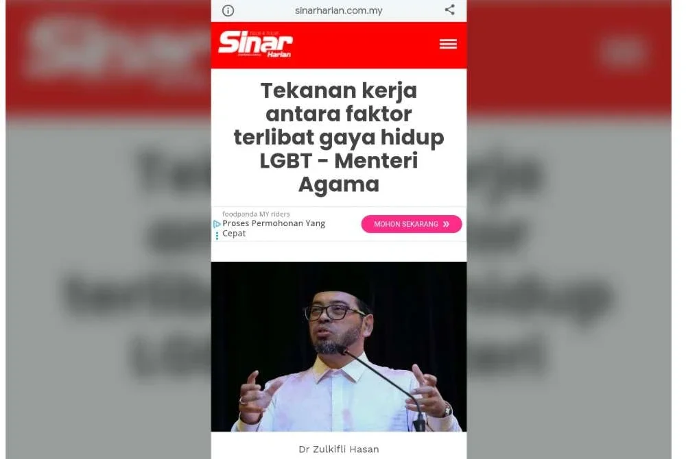 Laporan Sinar Harian pada Selasa.