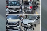 Keadaan kenderaan yang rosak dalam kemalangan di Jalan Persiaran Damai Perdana, Kajang pada Selasa.