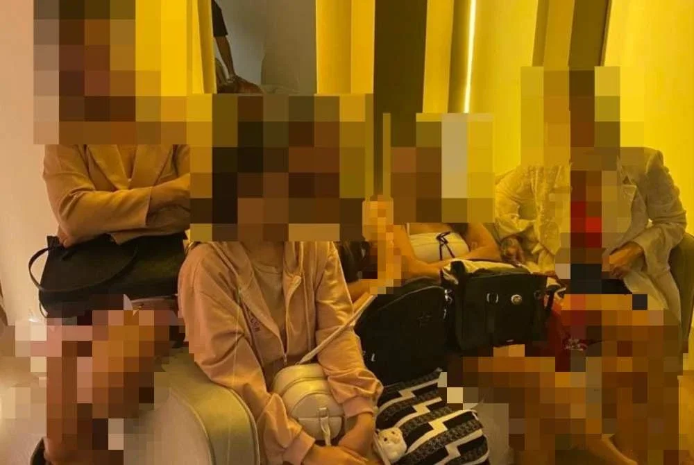 Antara wanita warga asing yang ditahan dalam serbuan di ibu kota dan Puchong pada Selasa.