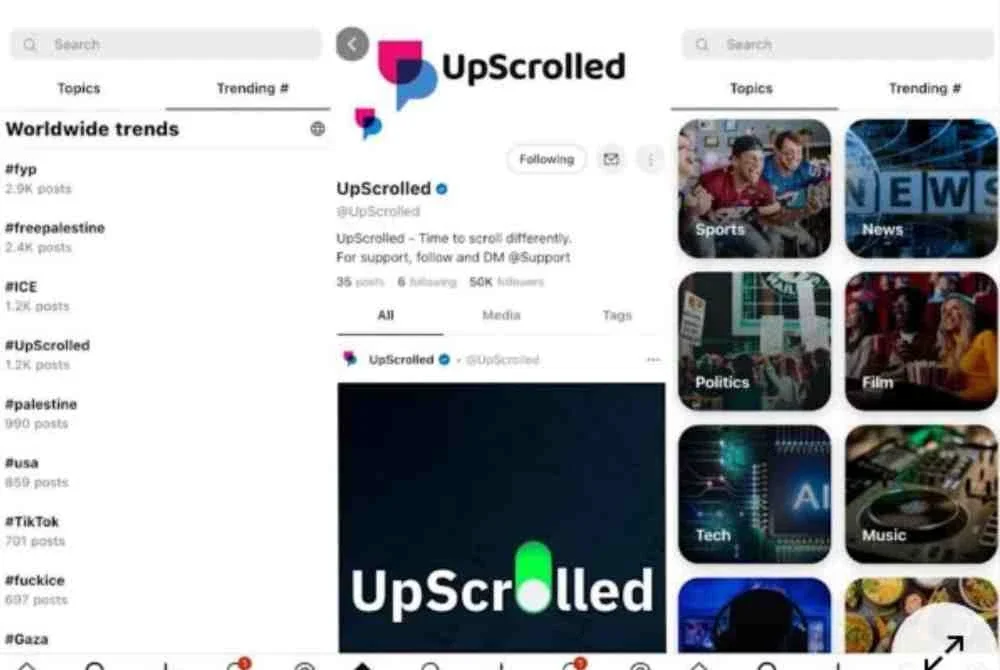 Paparan suapan (feed) kelihatan sama seperti Instagram dan X.