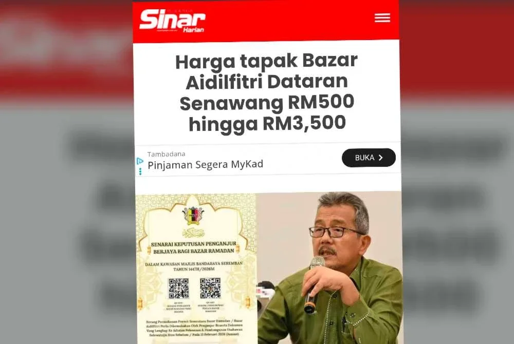 Laporan Sinar Harian.
