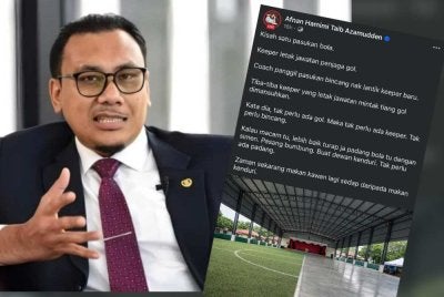 Afnan Hamimi membuat hantaran di Facebook pada Khamis.