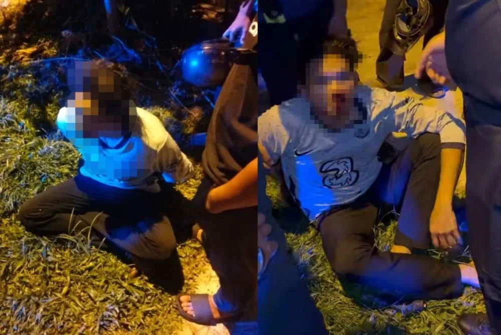 Gambar tular tangkapan lelaki yang mencabul serta mencederakan seorang kanak-kanak di Jalan Bakawali, Bukit Sentosa pada Khamis.