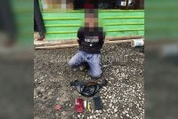 Suspek ditahan susulan laporan kes ugut di Kampung Merotai Besar, Tawau.