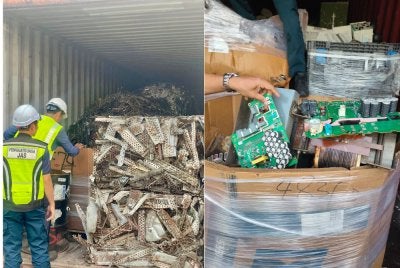 Pemeriksaan dijalankan menahan enam kontena yang membawa dagangan tersenarai sebagai larangan mengimport mengikut Akta Kualiti Alam Sekitar.