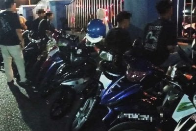 Antara motosikal yang ditahan dalam Ops Samseng Jalanan dijalankan pada Jumaat.
