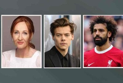 (Dari kiri) JK Rowling, Harry Styles dan Mohamed Salah antara 100 pembayar cukai terbesar di UK.