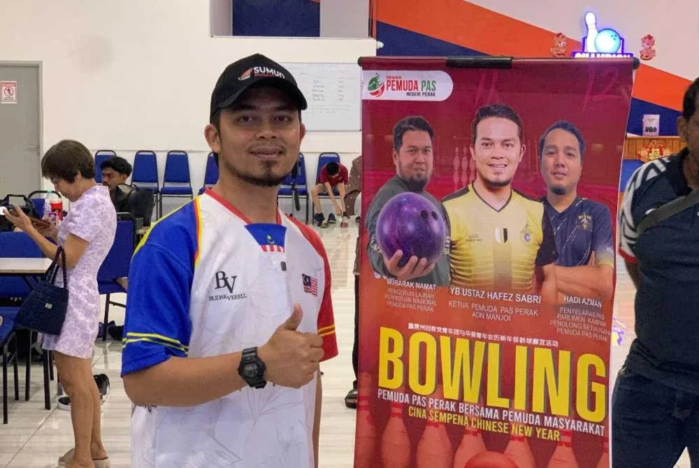 Hafez ketika menyertai program Bowling Santai bersama Pemuda Pas Perak baru-baru ini.