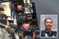 Hantaran tular di media sosial mendakwa seorang lelaki cedera akibat dipukul anggota polis dalam kejadian di Dungun pada Jumaat. - Gambar kecil (Mohd Khairi)