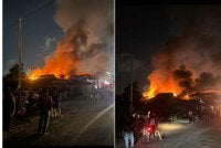 Sebuah gudang pemborong dan runcit bawang serta buah-buahan import di Jalan Kebun Sultan, di sini, terbakar pada Ahad malam.