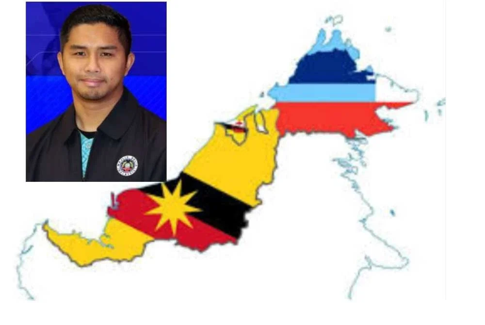 Peta Sabah dan Sarawak. Gambar kecil:Mohd Nur Helmie Milus