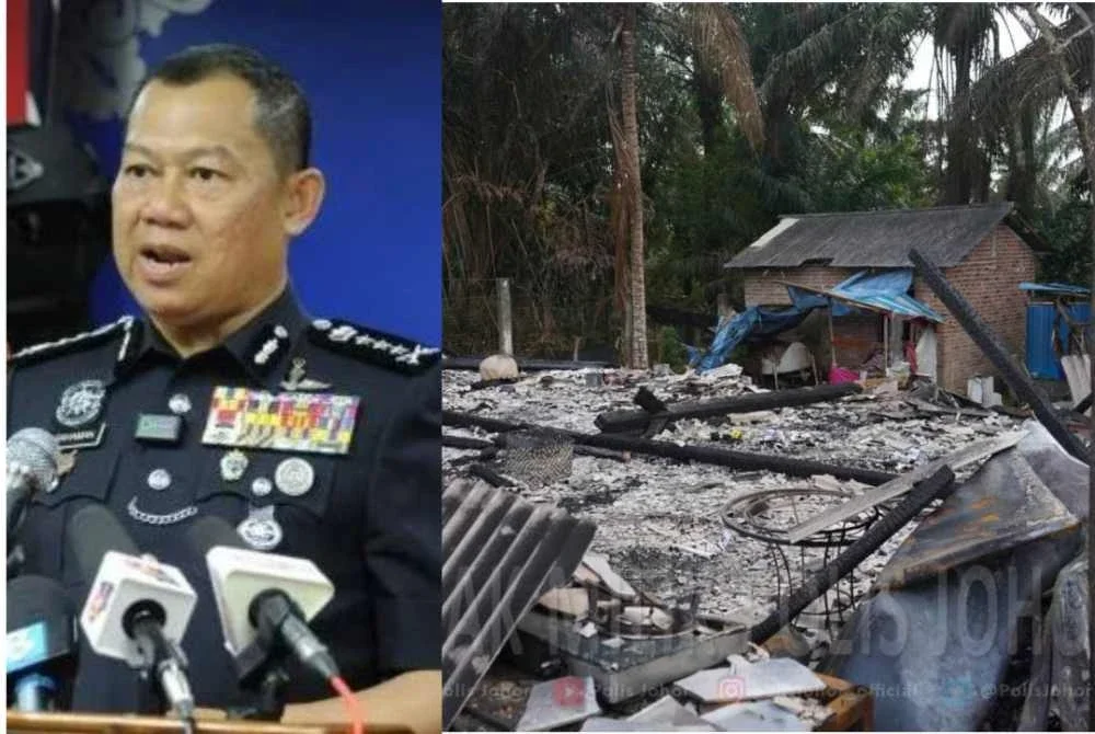 Ab Rahaman. Gambar kanan: Lokasi penemuan mayat lima beranak yang dipercayai dibunuh
