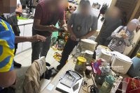 Serbuan dilakukan di sebuah pangsapuri di Taman Daya, Johor Bahru, Khamis lalu. Foto JIM Johor