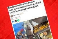 JKNNS sedang menyiasat dakwaan pekerja restoran membasuh lebihan makanan untuk dijual semula. 
