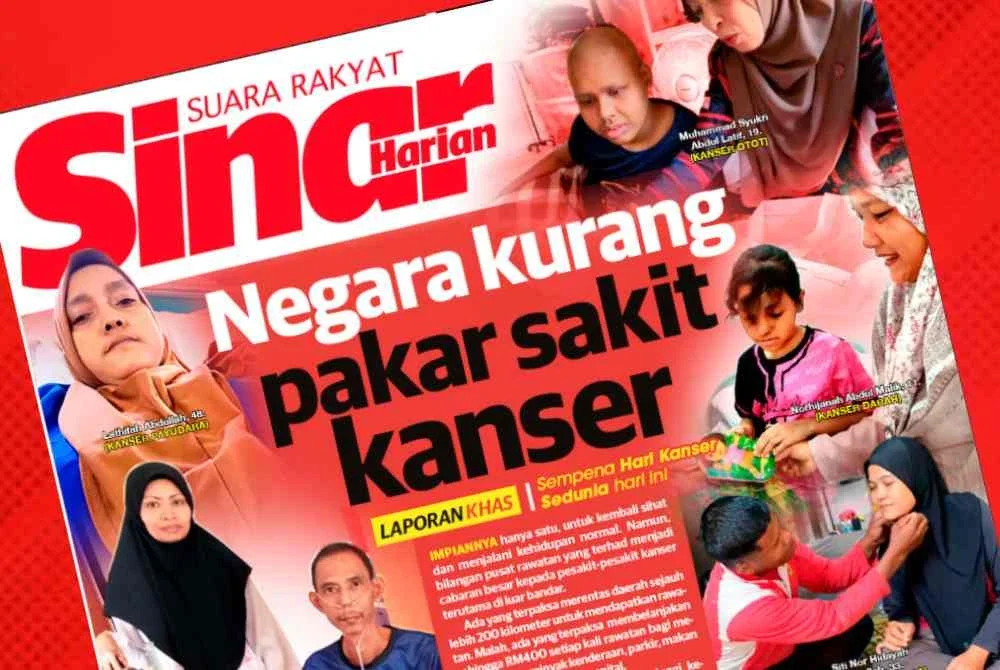 Laporan muka depan Sinar Harian pada Rabu.