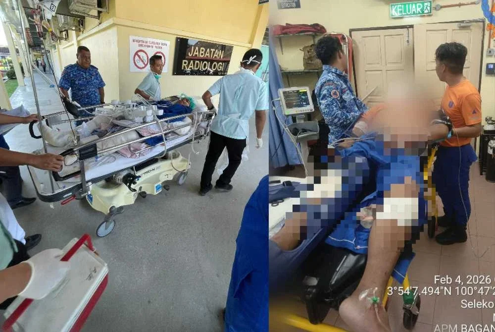 Mangsa mengalami kecederaan parah di beberapa bahagian badan akibat kemalangan terbabit.