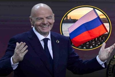 Presiden FIFA, Gianni Infantino sebelum ini mencadangkan larangan ke atas Rusia dikaji semula. Foto: Agensi